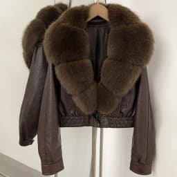 DEBAIOR Women Faux Leather Short Jacket with Faux Fur Collar Luxury Winter Warm Cropped Coat New Long Sleeve Casual Outerwear