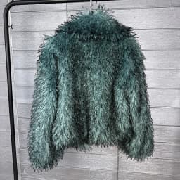 DEAT 2026 Winter Winter New Fashion Imitation Beach Wool Printed Tie Dyed Faux Fur Coat For Women Loose Lapel Jacket 11A07447