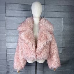 DEAT 2026 Winter Winter New Fashion Imitation Beach Wool Printed Tie Dyed Faux Fur Coat For Women Loose Lapel Jacket 11A07447