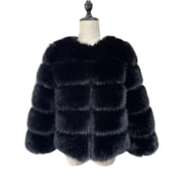 HJQJLJLS 2022 New Fashion Faux Fur Coat for Women Black Fluffy Soft Furry Jacket Female High Imitation Fox Fur Outerwear LJLS139