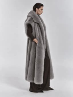 Women's Long Fluffy Faux Fur Vest Lapel Collar Sleeveless Oversized Winter Warm Elegant Luxe Chic Outerwear