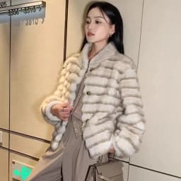 New Eco-friendly Mink Purple Mink Plush Faux Fur Coat Autumn Winter Loose Stand-up Collar Short Coat Women with A High-end Feel