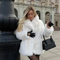 Fashion Fluffy Furry Faux Fur Jacket Women Winter Shaggy Overcoats Thick Warm Medium Length Fox Fur Coat Plush Outerwear Femme