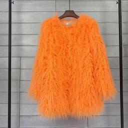 DEAT 2026 Winter Winter Fashion Imitation Fur Coat For Women Loose Solid Color O-neck Long Sleeve Warm Jacket Female 11A06488
