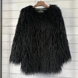 DEAT 2026 Winter Winter Fashion Imitation Fur Coat For Women Loose Solid Color O-neck Long Sleeve Warm Jacket Female 11A06488