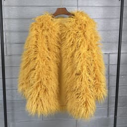 DEAT 2026 Winter Winter Fashion Imitation Fur Coat For Women Loose Solid Color O-neck Long Sleeve Warm Jacket Female 11A06488