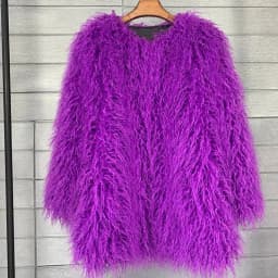 DEAT 2026 Winter Winter Fashion Imitation Fur Coat For Women Loose Solid Color O-neck Long Sleeve Warm Jacket Female 11A06488