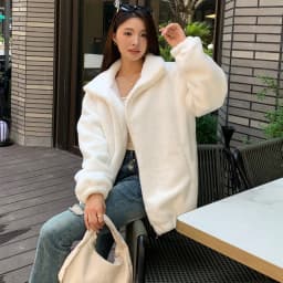 Casual Hooded Faux Rabbit Fur Coat for Women Autumn Winter 2026 Loose Fit Zipper Warm Jacket Female Soft Comfort Plush Jackets
