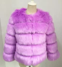 2025 Winter Women's Faux Fur Coar Plaid Solid Long Hair Artificial Fur Jacket For Female Comfortable Lady Faux Fox Fur Jacket
