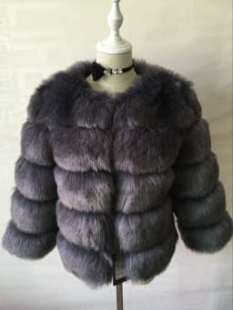 2025 Winter Women's Faux Fur Coar Plaid Solid Long Hair Artificial Fur Jacket For Female Comfortable Lady Faux Fox Fur Jacket