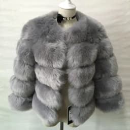 2025 Winter Women's Faux Fur Coar Plaid Solid Long Hair Artificial Fur Jacket For Female Comfortable Lady Faux Fox Fur Jacket