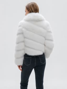 ZADORIN Luxury Irregular Splicing Lapel Short Faux Fur Jacket Women Long Sleeve Fluffy White Faux Fur Coat Women Winter Jackets
