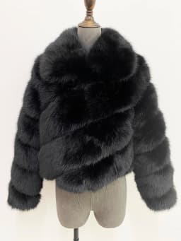 ZADORIN Luxury Irregular Splicing Lapel Short Faux Fur Jacket Women Long Sleeve Fluffy White Faux Fur Coat Women Winter Jackets