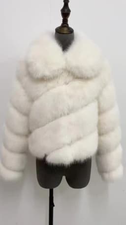 ZADORIN Luxury Irregular Splicing Lapel Short Faux Fur Jacket Women Long Sleeve Fluffy White Faux Fur Coat Women Winter Jackets