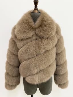 ZADORIN Luxury Irregular Splicing Lapel Short Faux Fur Jacket Women Long Sleeve Fluffy White Faux Fur Coat Women Winter Jackets