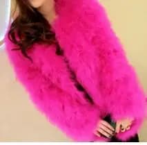 Harppihop 13 colors fashion sexy Ostrich wool turkey fur women coat feather short plus size jacket winter festival long sleeve