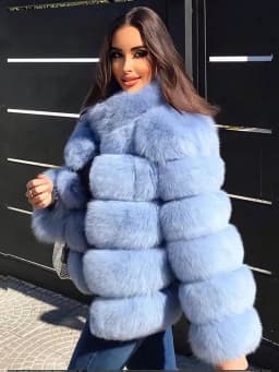 ZADORIN Elegant Stand Collar Long Sleeve Fluffy Faux Fur Coat Woman Clothing Thicken Faux Fur Jackets Winter Coats for Woman Top