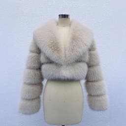 DEAT 2026 Winter Fashion Faux Fur Coat For Women Eco-friendly Fox Fur Short Style Large Fur Collar High Waist Jacks 11C688