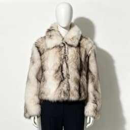 Women Lapel Gradient Faux Fur Cropped Jacket, Loose Long Sleeve Short Coat, Luxury Casual Winter Outerwear Ladies Open Front Fur