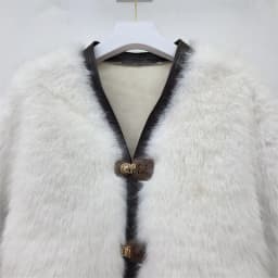 DEAT 2026 Winter Fashion Style Loose V-neck Faux Mink Fur Coat Short Coats For Women Soft Single Breasted Jackets 29B296