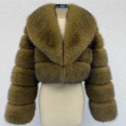 Luxury Faux Fox Fur Cropped Coat for Women Winter Elegant Long Sleeve Fluffy Plush Jackets Female Solid Color Warm Fur Outerwear