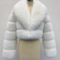 Luxury Faux Fox Fur Cropped Coat for Women Winter Elegant Long Sleeve Fluffy Plush Jackets Female Solid Color Warm Fur Outerwear