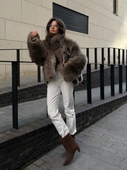 Women Chic Loose Furry Fur Coat Stand-up Collar Solid Color Full Sleeves Keep Warm Thick Coats 2025 New Fashion Daily Outerwear