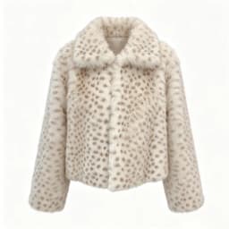 Winter Women Milky Leopard Dot Hairy Faux Fur Coat Lapel Collar Long Sleeve Shaggy Jacket Ladies Loose Straight Short Outerwear