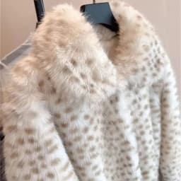 Winter Women Milky Leopard Dot Hairy Faux Fur Coat Lapel Collar Long Sleeve Shaggy Jacket Ladies Loose Straight Short Outerwear