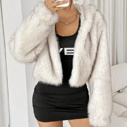 Fashion Women's Hooded Faux Fur Coat Autumn Winter 2026 Warm Fluffy Short Jacket Female Loose Long Sleeve Plush Outerwear