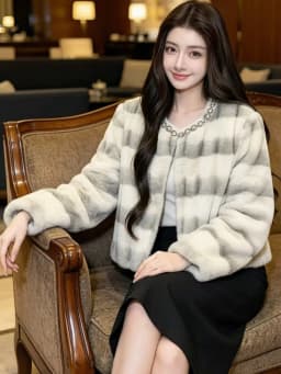 SMTHMA Faux Fur Coat Women Jacket Luxury Diamond O-Neck Coat Women Winter Soft Jacket Thick Warm Furry Fur Outwear Faux Fur Coat
