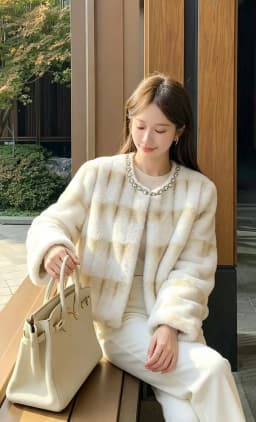 SMTHMA Faux Fur Coat Women Jacket Luxury Diamond O-Neck Coat Women Winter Soft Jacket Thick Warm Furry Fur Outwear Faux Fur Coat