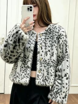 SMTHMA Women Faux Fur Coats Leopard Print Full Sleeve O-Neck Coat Thick Warm Y2k Streetwear Elegant Splice Autumn Winter Jacket
