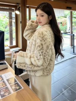 SMTHMA Women Faux Fur Coats Leopard Print Full Sleeve O-Neck Coat Thick Warm Y2k Streetwear Elegant Splice Autumn Winter Jacket