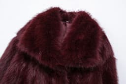 KONDALA Elegant Burgundy Red Fur Coat Women Lapel Faux Fur Loose Coat 2025 Fall Winter Fashion Streetwear Coat Dinner Party Coat