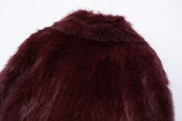 KONDALA Elegant Burgundy Red Fur Coat Women Lapel Faux Fur Loose Coat 2025 Fall Winter Fashion Streetwear Coat Dinner Party Coat