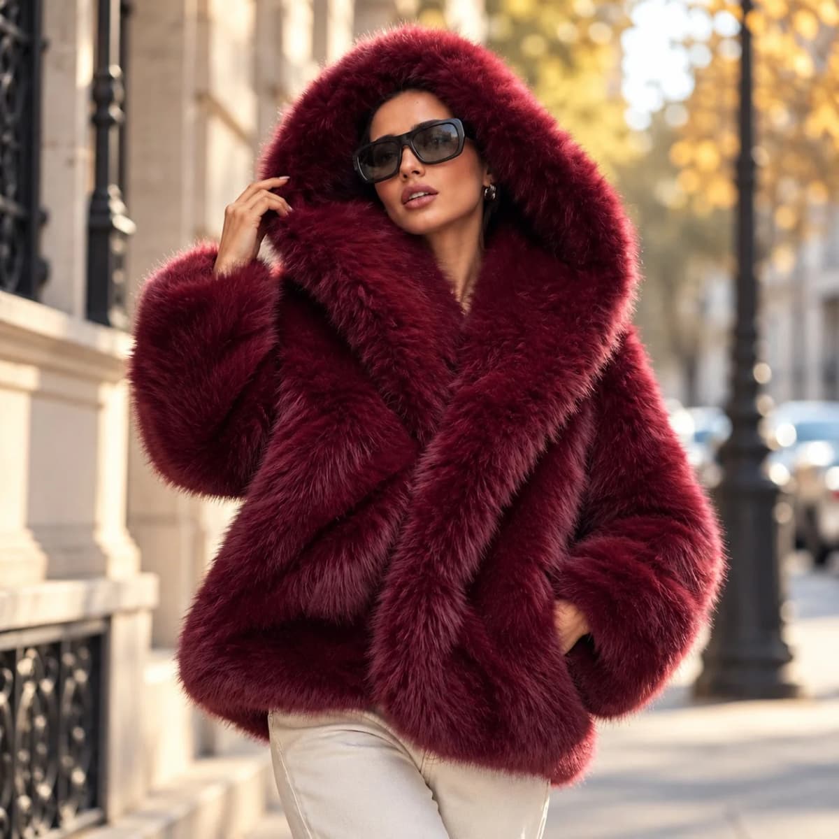 Hooded Pocket Regular Length Streetwear Coat with Long Sleeve without Hat Jacket Regular Sleeve Edgy Street Summer Women Coat