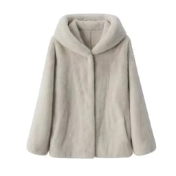 New Imitation Mink Fur Coat 2027 Fashion Women Warm Hooded Overcoat Style Fur Coats Female Artificial Apricot Black Outerwear