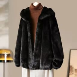 New Imitation Mink Fur Coat 2027 Fashion Women Warm Hooded Overcoat Style Fur Coats Female Artificial Apricot Black Outerwear