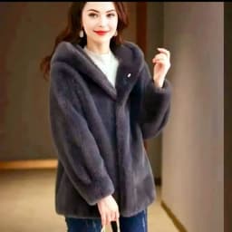 New Imitation Mink Fur Coat 2027 Fashion Women Warm Hooded Overcoat Style Fur Coats Female Artificial Apricot Black Outerwear