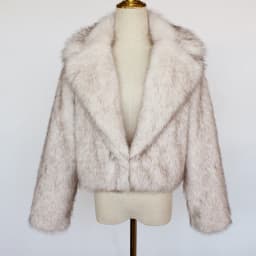Autumn Winter Faux Fox Fur Cropped Jacket Women Loose Fit Eco Friendly Fur Outerwear for Women Lapel Collar Warm Plush Jackets