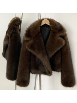 Mumaroho 2026 Winter Autumn Women Faux Fur Jacket Coat Striped Long Sleeve Thick Warm Outwear Fluffy Coat For Women