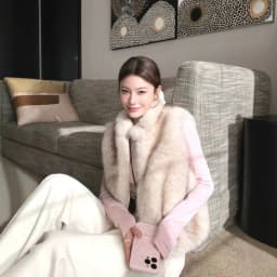 Women Faux Fur Short Coats Jackets Stand Collar Sleeveless Coat Thick Warm Y2k Streetwear Jacket Elegant Outerwear Autumn Winter