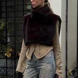 Women Faux Fur Vest Coats Jackets Turtleneck Sleeveless Coat Thick Warm Y2k Streetwear Jacket Elegant Outerwear Autumn Winter