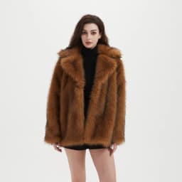 Furry Coat Women Warm Long Sleeve Loose Jacket Turn Down Collar Cardigan Solid Thick Faux Fur Coats Elegant Autumn Winter