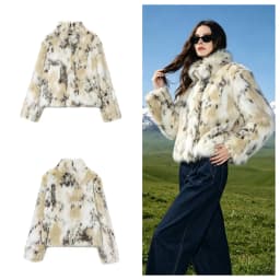 KONDALA Casual Leopard Faux Fur Jackets Women Long Sleeve Buttons Loose Jackets Fashion 2025 Autumn Winter Thick Warm Outwears
