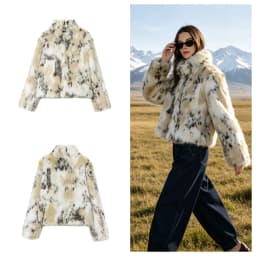 KONDALA Casual Leopard Faux Fur Jackets Women Long Sleeve Buttons Loose Jackets Fashion 2025 Autumn Winter Thick Warm Outwears