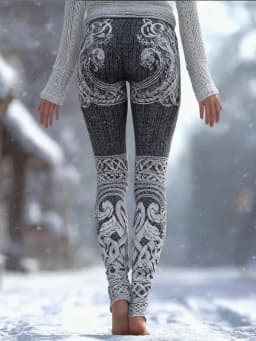 New Women's Leggings Green Forest Graphics Outdoor Trousers Polyester Spandex Stretch Elastic Waist Control Streetwear