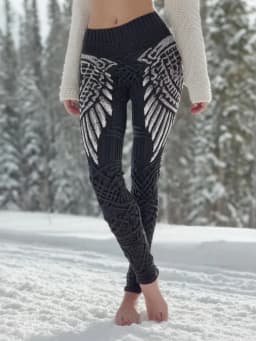 New Women's Leggings Green Forest Graphics Outdoor Trousers Polyester Spandex Stretch Elastic Waist Control Streetwear