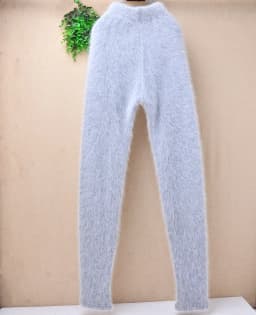 Ladies Women Autumn Winter Hairy Warm Angora Rabbit Hair Knitted Mink Cashmere Underwear Trousers Thernal Leggings Pants